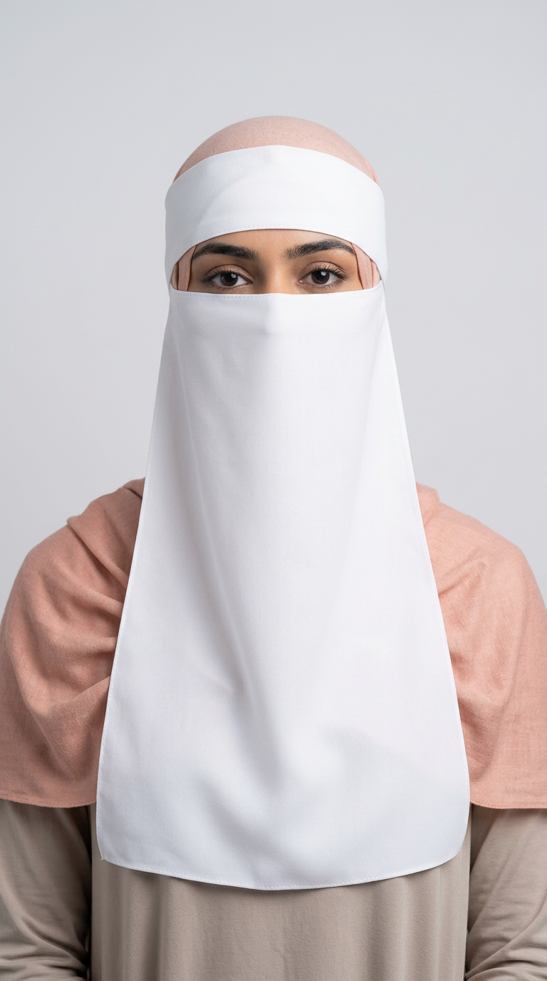 White Gold Side Niqab 08, front view