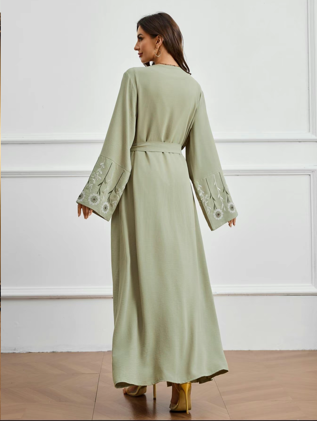 Hand Stich Straight Cut Oliva Abaya