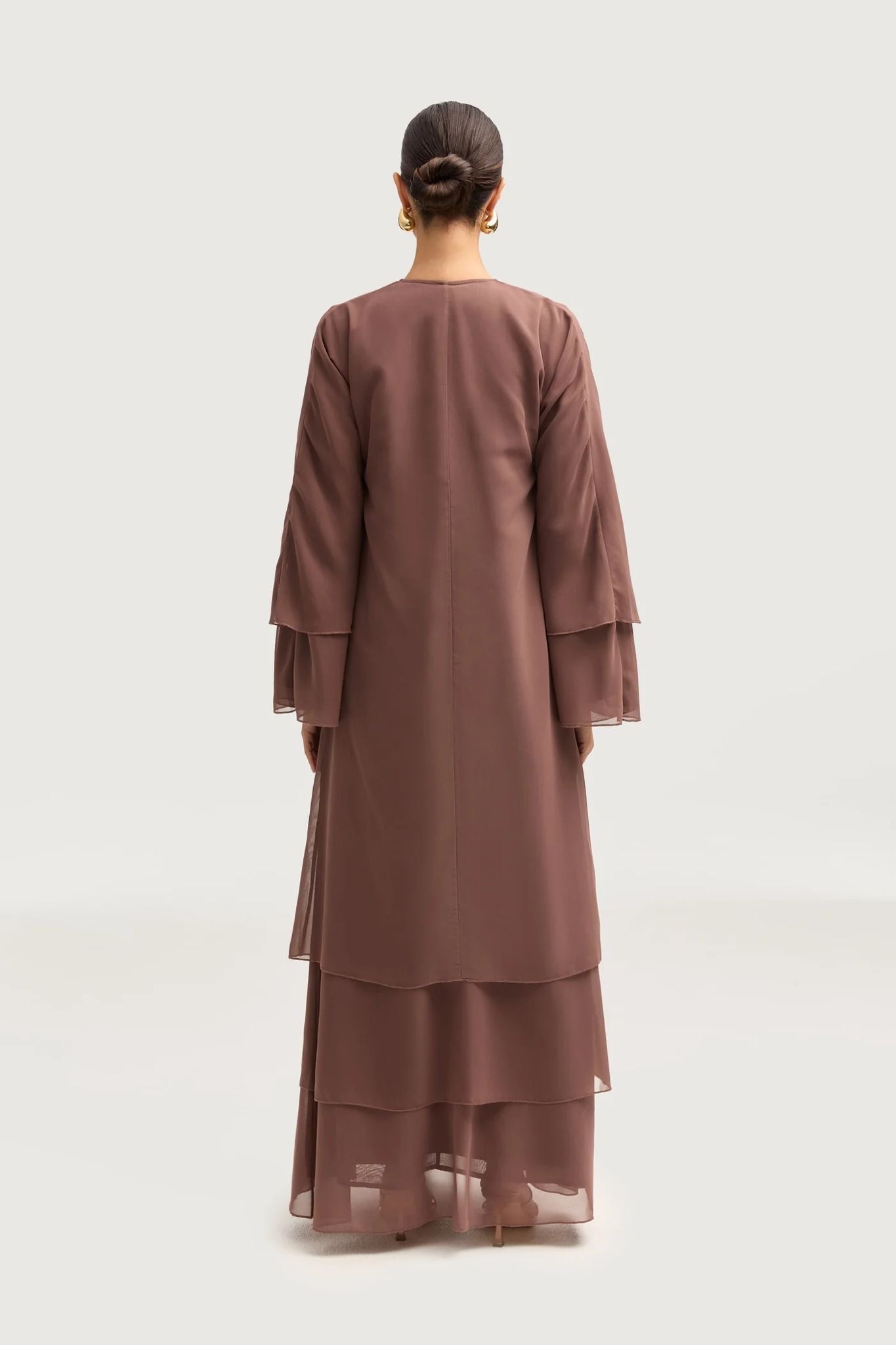 Tan Double Layer Base Abaya Sum