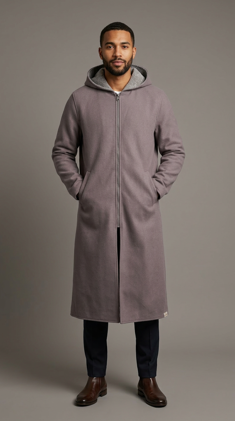 Model wearing Banto Double Face Al-Ajrafi Cap in charcoal