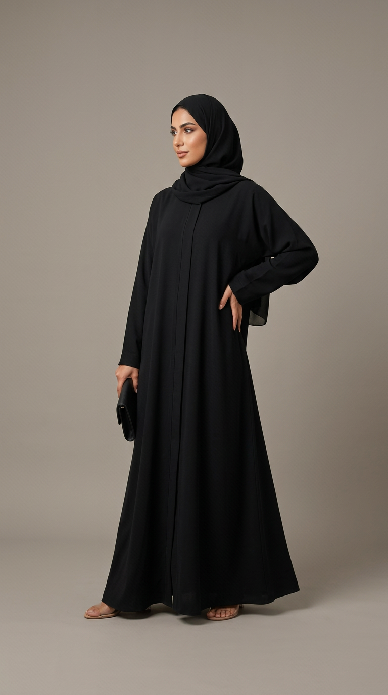 Front Flap Open Abaya for women, product photo 2 | Peace & Co. Boutique