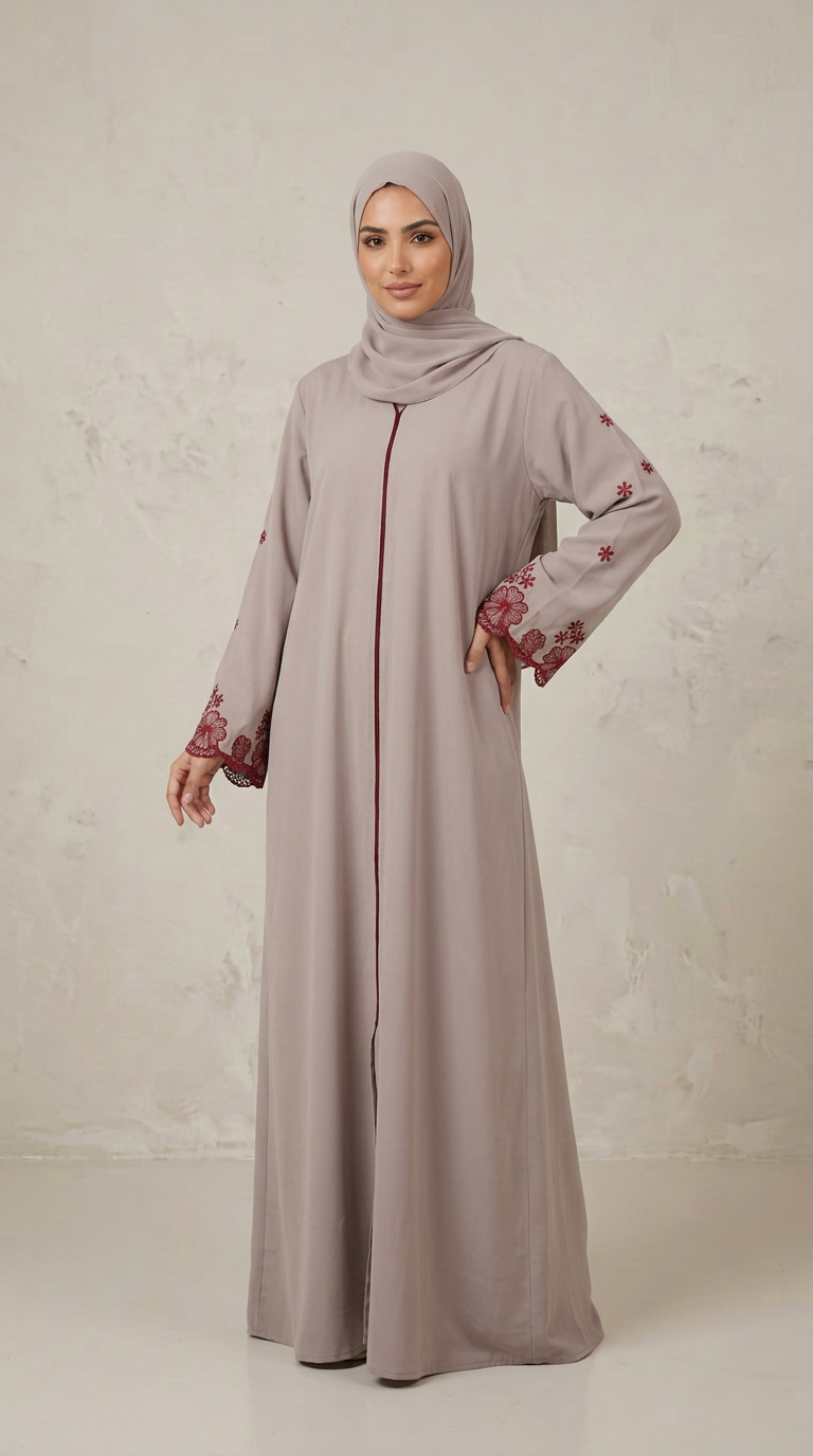 Women Red Line Abaya for women, product photo 6 | Peace & Co. Boutique