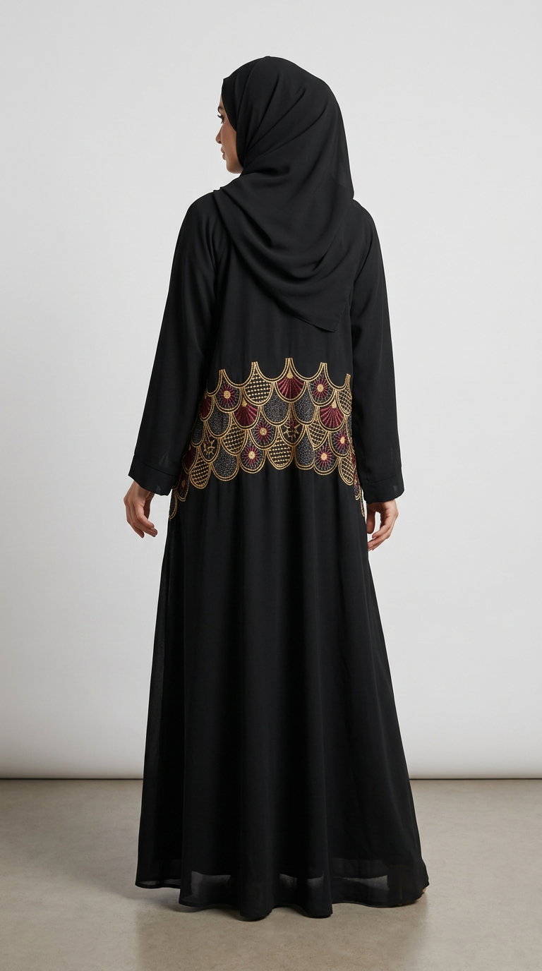 Women Colorful Stitch Abaya for women, product photo 7 | Peace & Co. Boutique