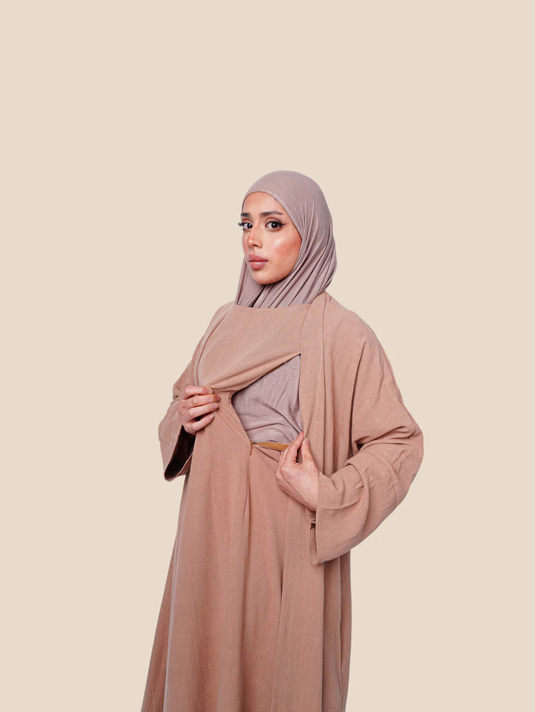 Jacquard Mom  Open Abaya