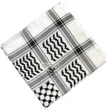 Black and White Palestinian Arab Muslim Islam Prayer Shawl Arafat Head Scarf