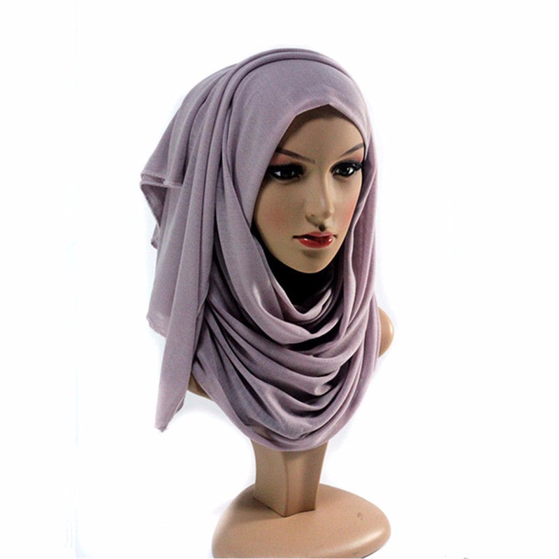 27 color High quality jersey scarf cotton plain elasticity shawls maxi hijab abaya product image