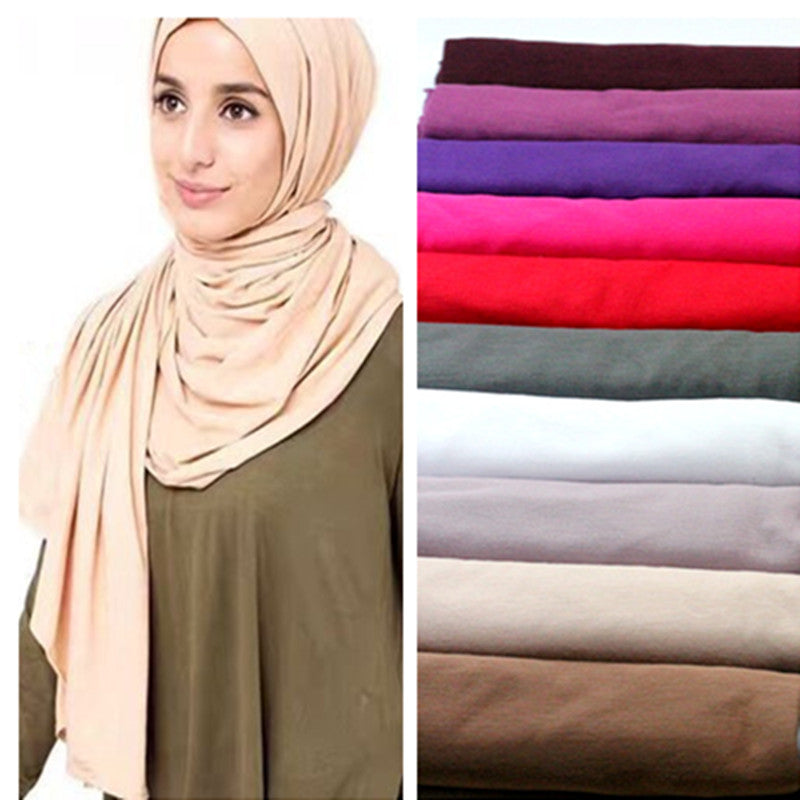 27 color High quality jersey scarf cotton plain elasticity shawls maxi hijab abaya product image