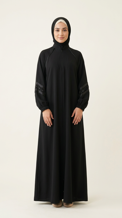 Women Black Crystal Abaya for women, product image | Peace & Co. Boutique