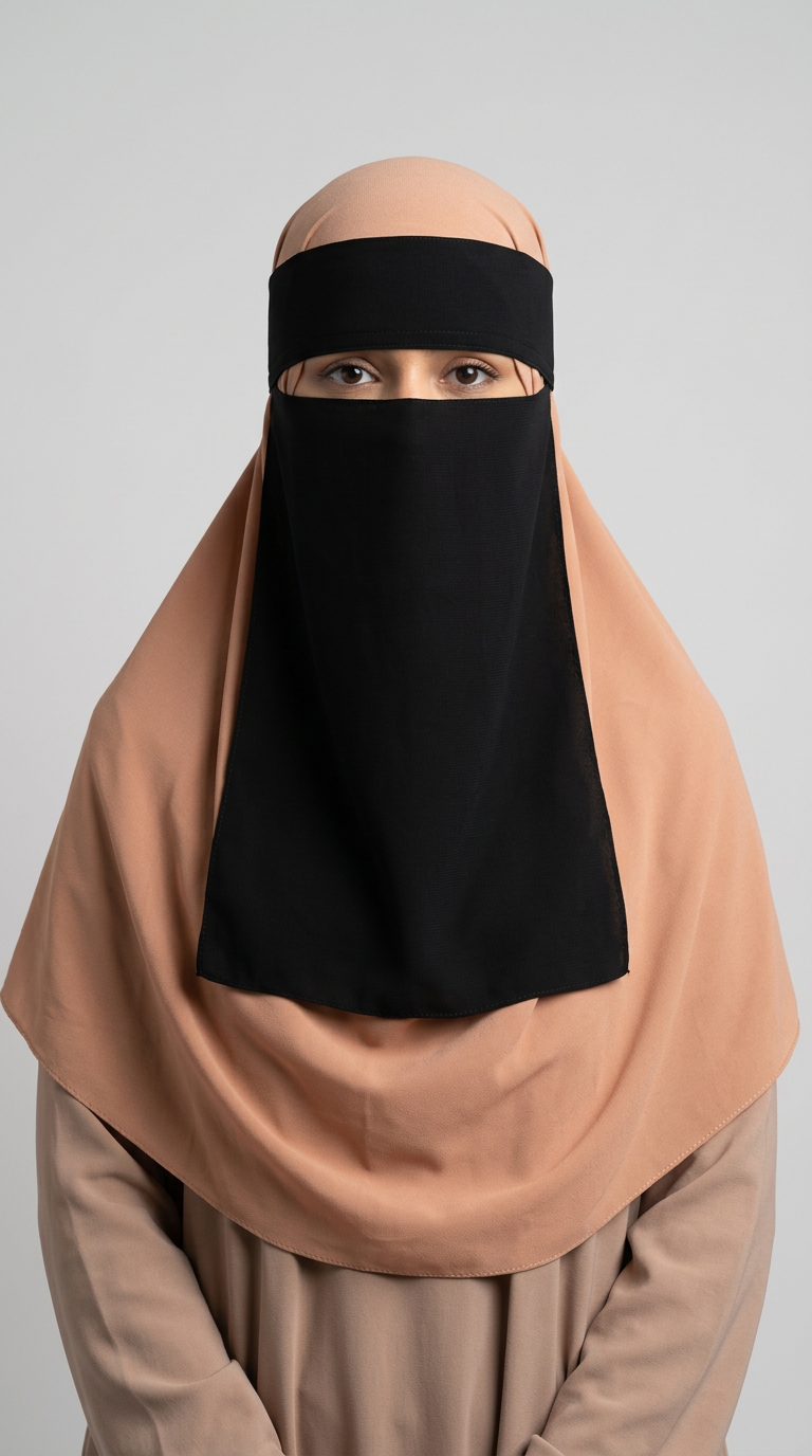 Black Niqab Hard Band 01