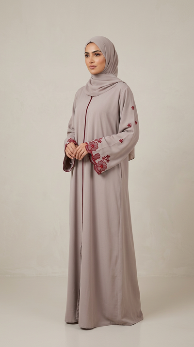 Women Red Line Abaya for women, product photo 2 | Peace & Co. Boutique