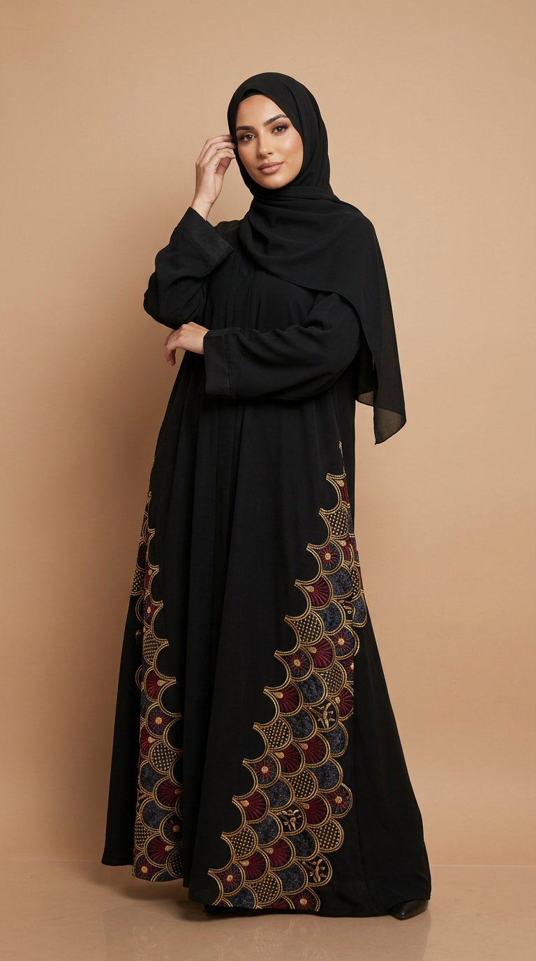 Women Colorful Stitch Abaya for women, product image | Peace & Co. Boutique