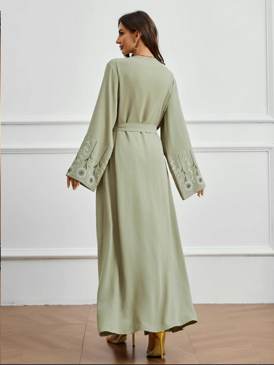 Hand Stich Straight Cut Oliva Abaya