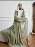 Hand Stich Straight Cut Oliva Abaya
