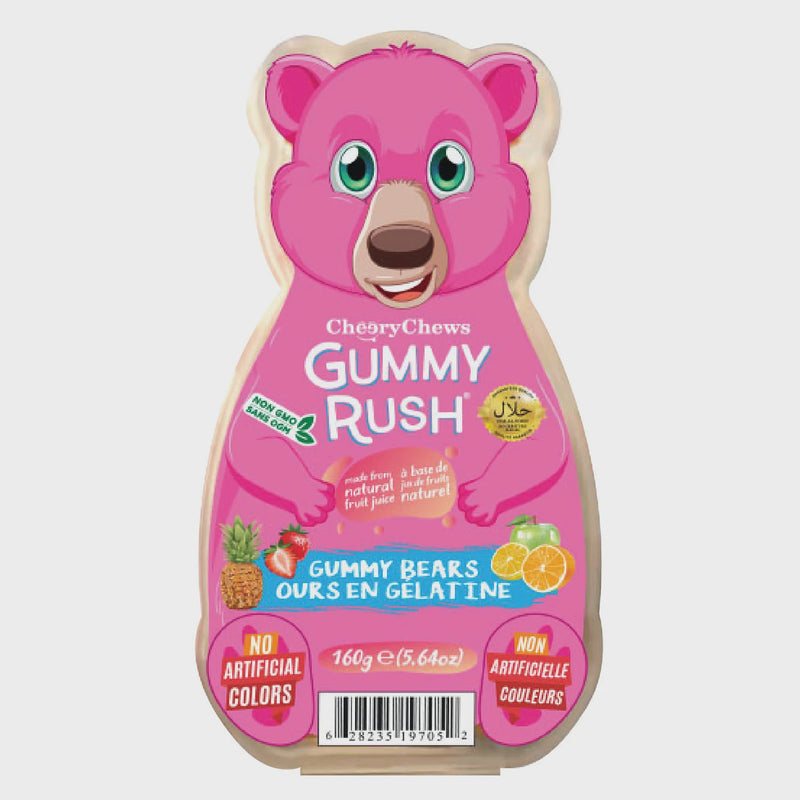Gummy Rush 160g - Neon Bears Bottle Reusable Tub