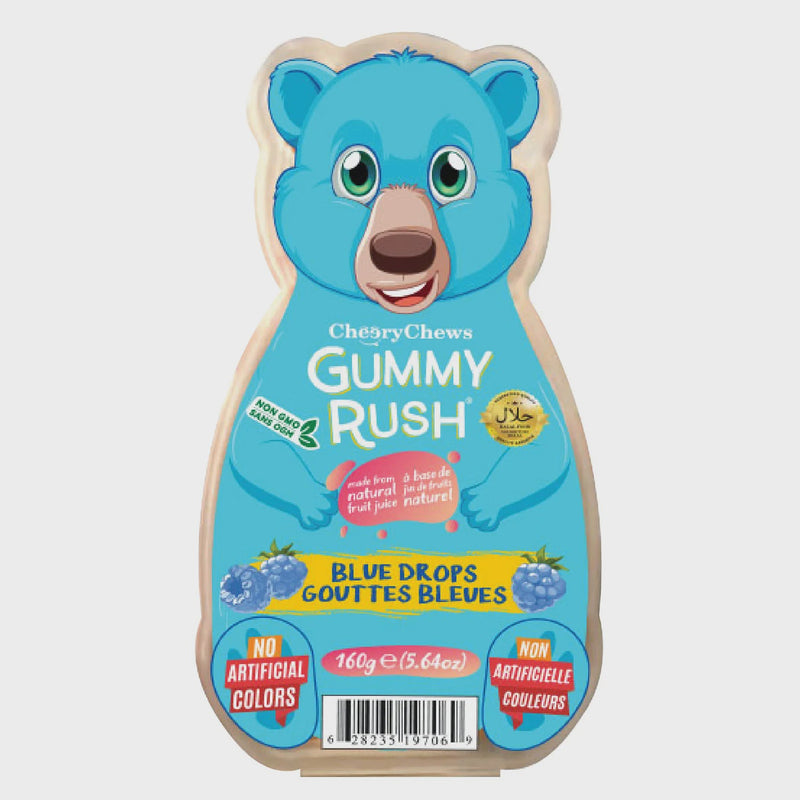 Gummy Rush Bear- Blue Drops Tub 160g