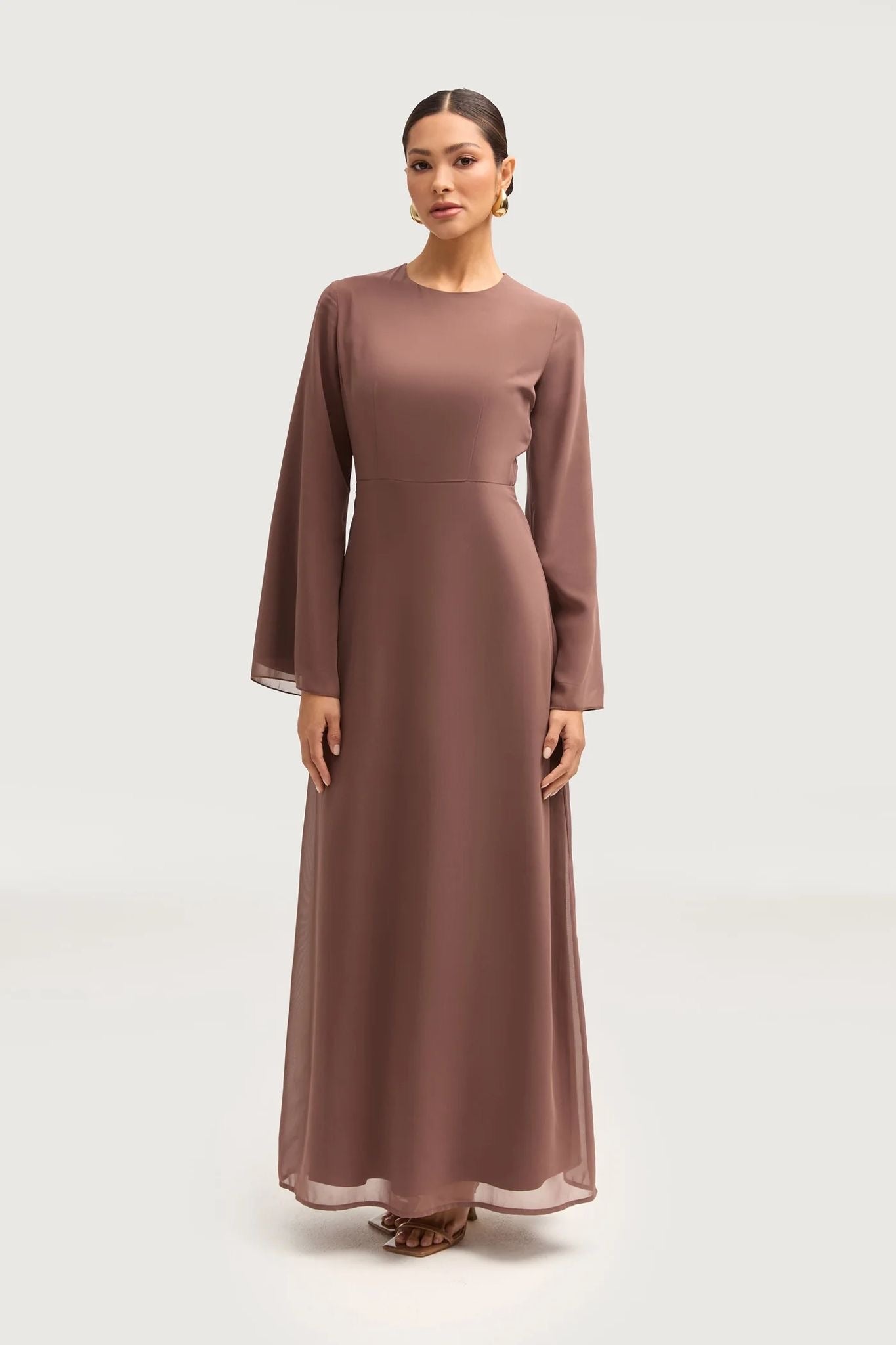 Tan Double Layer Base Abaya Sum