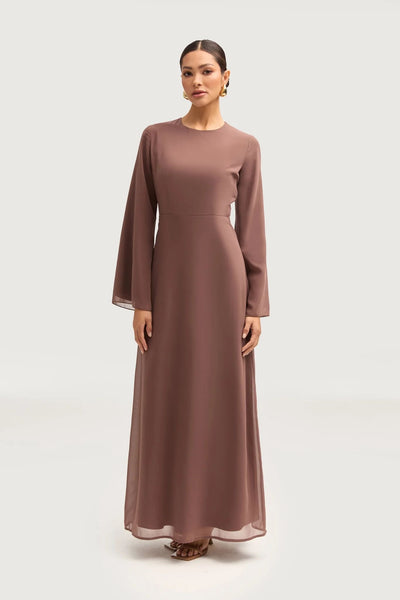 Tan Double Layer Base Abaya Sum
