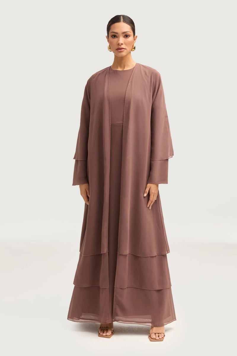 Tan Double Layer Base Abaya Sum