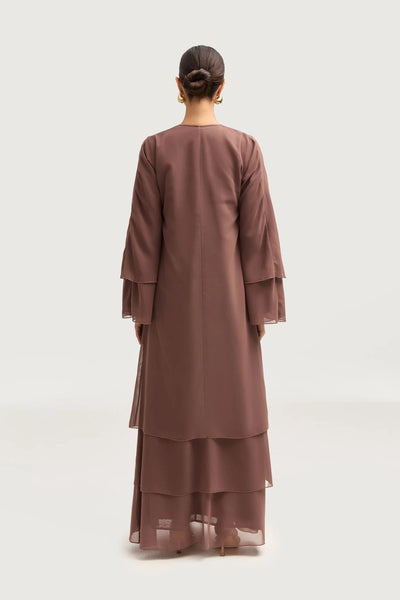 Tan Double Layer Base Abaya Sum