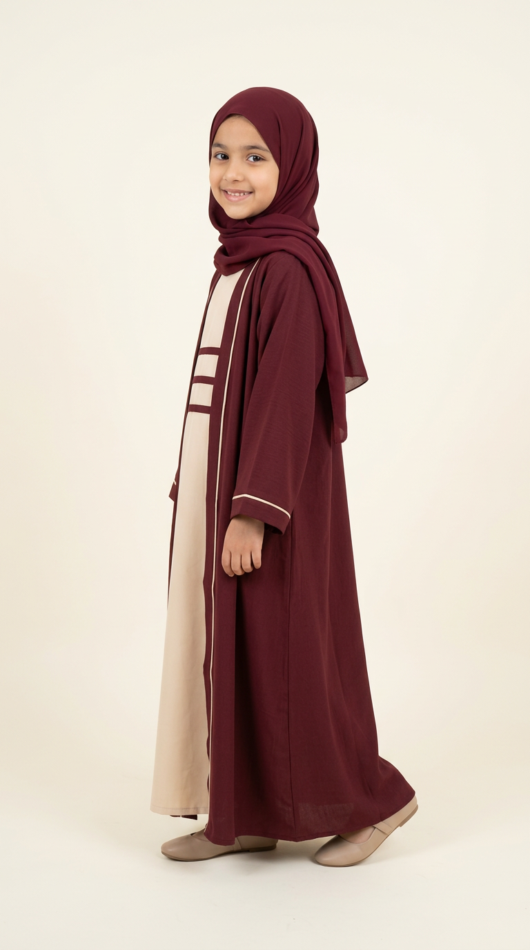 Girl Ophelia modest abaya for girls, product photo 2