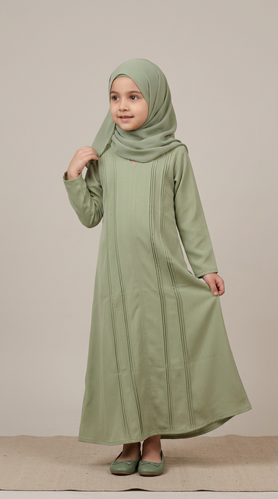 Girls All-Flap modest dress and matching hijab, alternate view