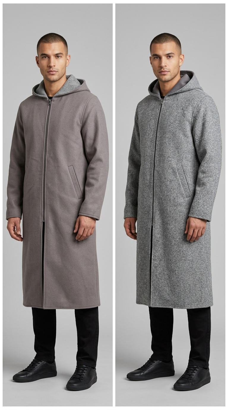 Banto Double Face Al-Ajrafi Cap shown in charcoal and gray color comparison on models