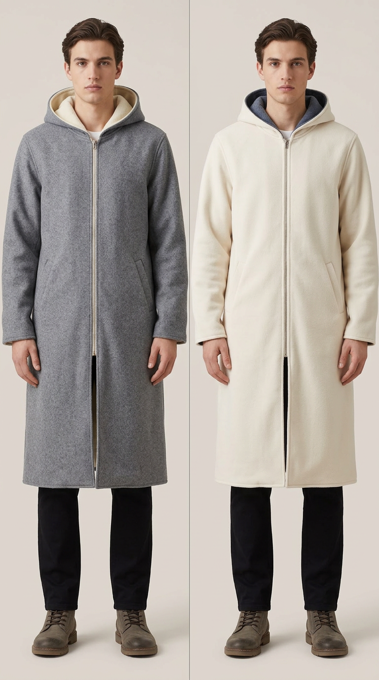 Banto Double Face Al-Ajrafi Cap shown in gray and cream color comparison on models