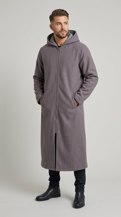 Model wearing Banto Double Face Al-Ajrafi Cap in charcoal