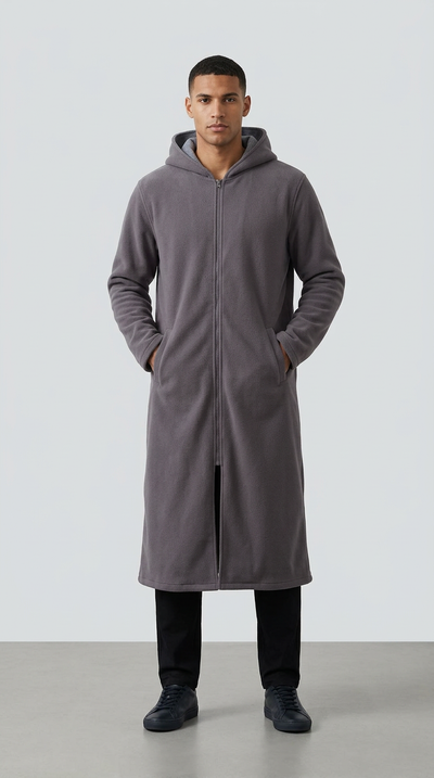 Model wearing Banto Double Face Al-Ajrafi Cap in charcoal