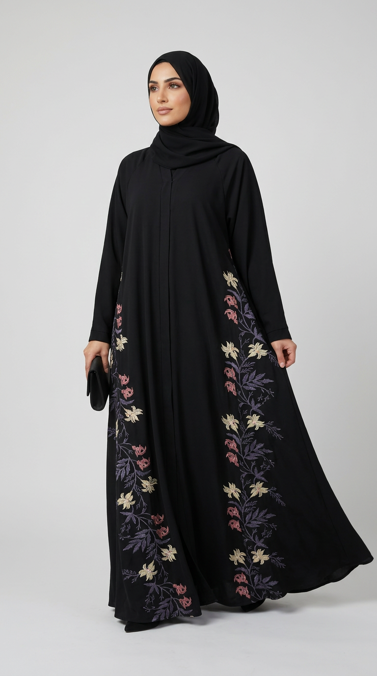 Women Colorful Stitch Abaya for women, product photo 9 | Peace & Co. Boutique