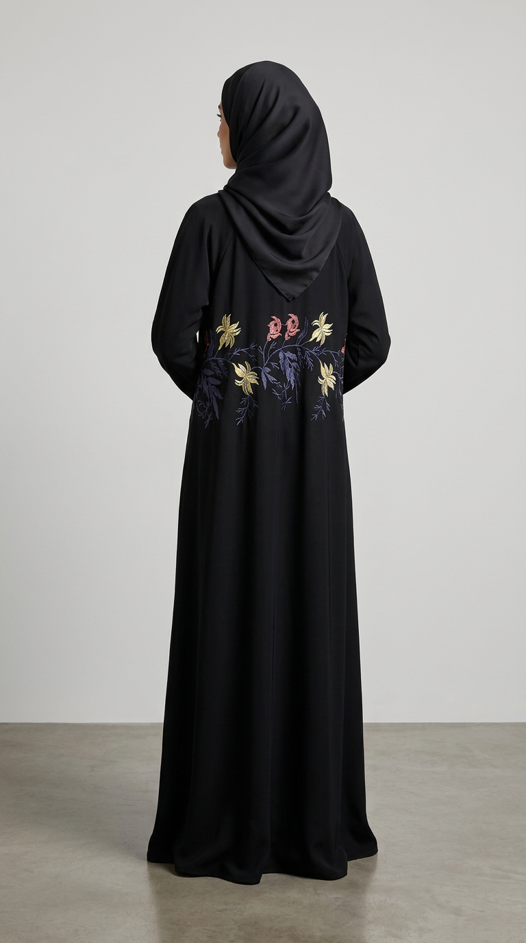 Women Colorful Stitch Abaya for women, product photo 6 | Peace & Co. Boutique