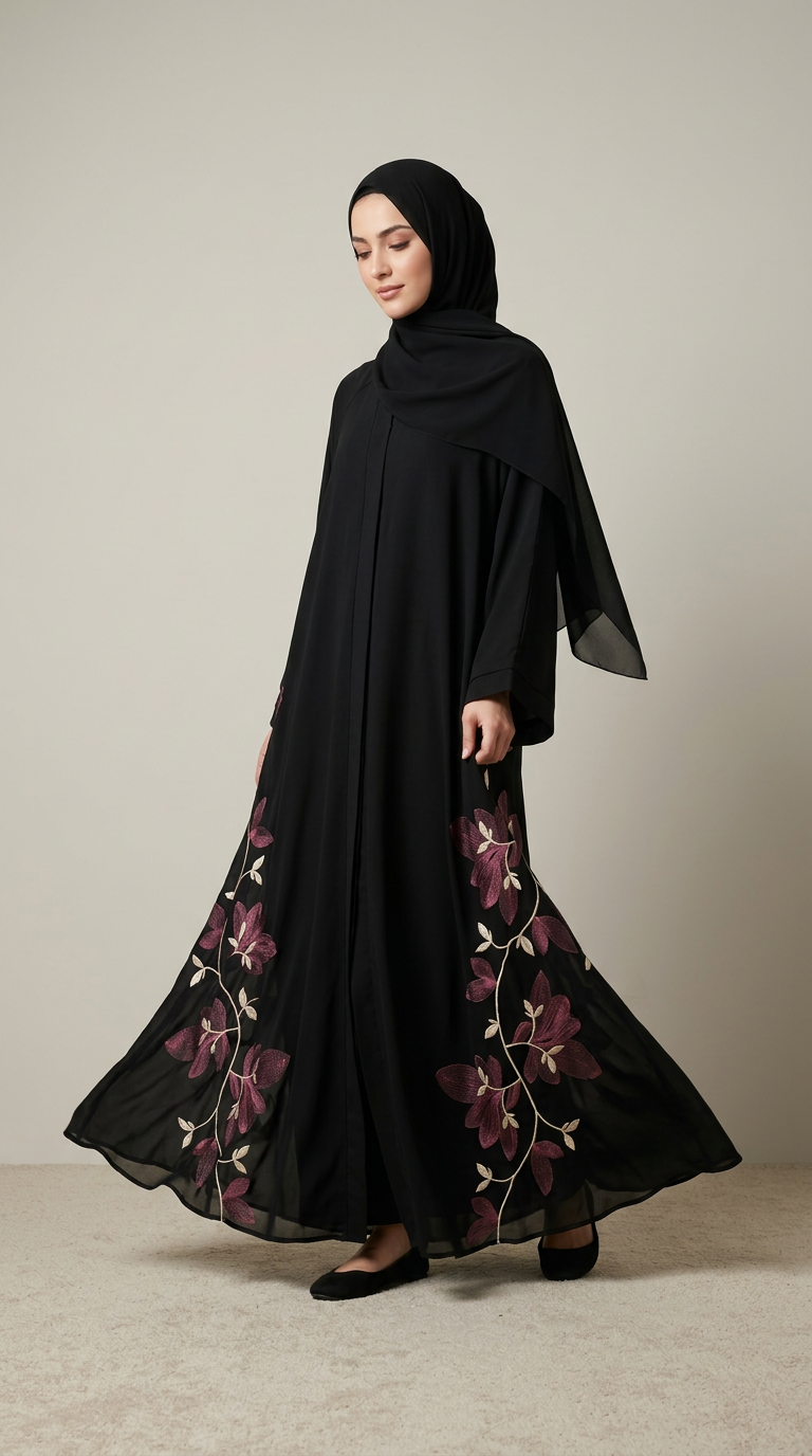 Women Colorful Stitch Abaya for women, product photo 11 | Peace & Co. Boutique