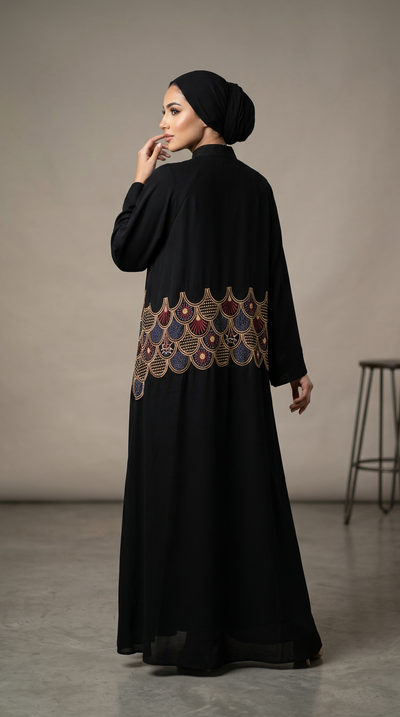 Women Colorful Stitch Abaya for women, product photo 5 | Peace & Co. Boutique