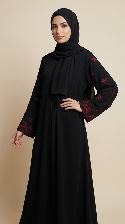 Women Red Line Abaya for women, product photo 4 | Peace & Co. Boutique