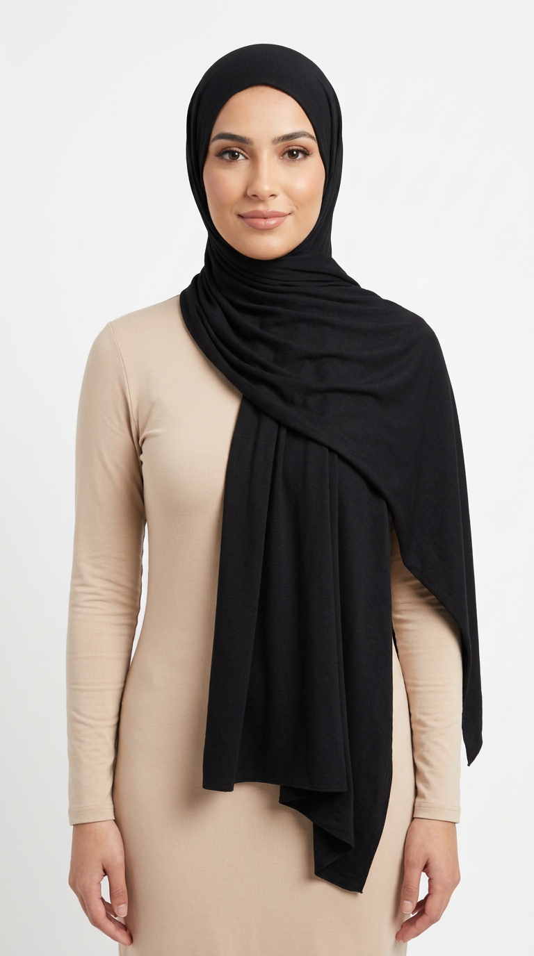 Black Premium Jersey Hijab