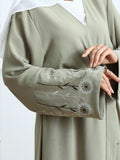 Hand Stich Straight Cut Oliva Abaya