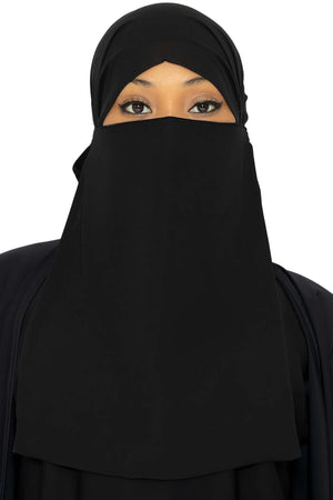 Elastic Black Niqab
