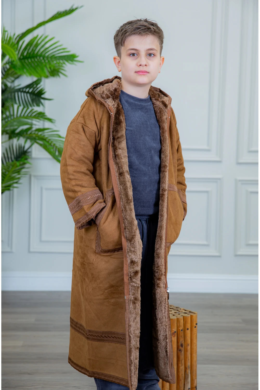 Brown Youth Farwah Shamwa Cap