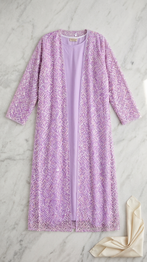 Mix Insta Net abaya lightweight net fabric detail