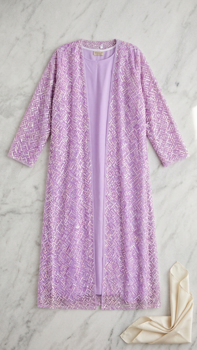 Mix Insta Net abaya lightweight net fabric detail