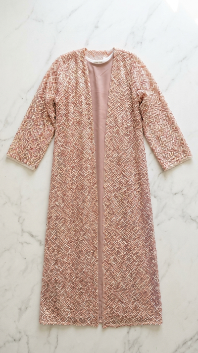 Mix Insta Net Abaya Set with Matching Hijab