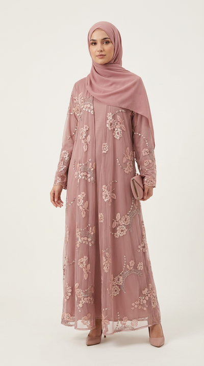 PINKY NET ABAYA MOMMY (F-7)