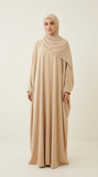 Tan  Piece Inner Tie Abaya - Sum