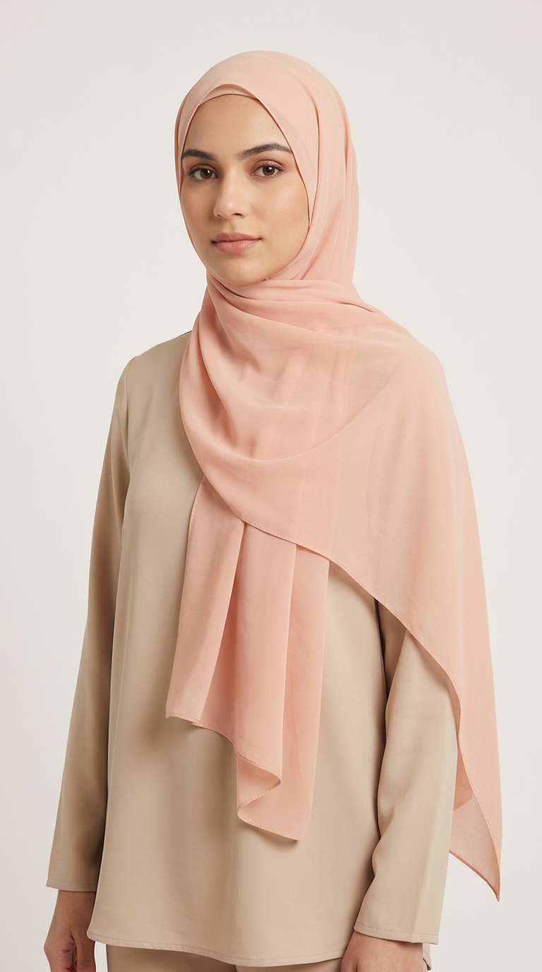Peach Premium Chiffon Hijab