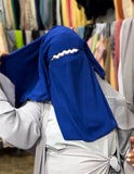Royal Blue 3-Layered Niqab