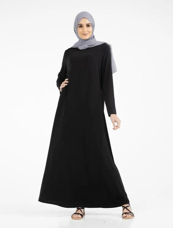 BLACK/ Navy Blue Jersey Abaya