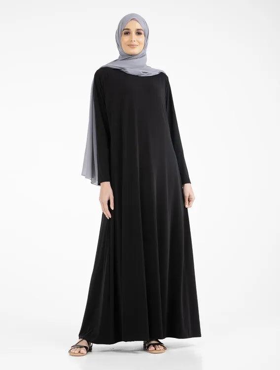 BLACK/ Navy Blue Jersey Abaya