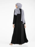 BLACK/ Navy Blue Jersey Abaya