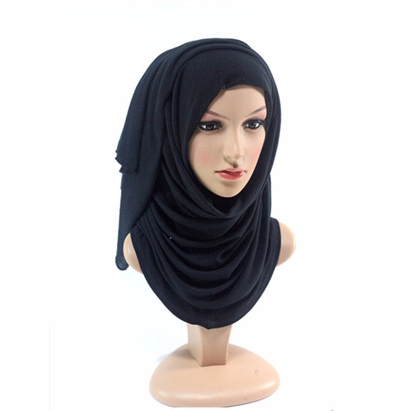 Black 27 color High quality jersey scarf cotton plain elasticity shawls maxi hijab
