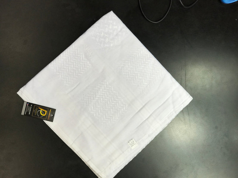 White Palestinian Arab Muslim Islam Prayer Shawl Arafat Head Scarf